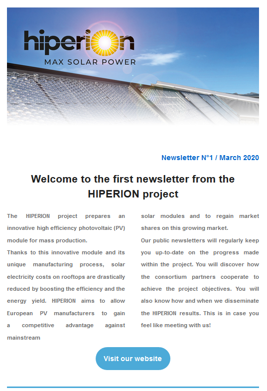HIPERION Newsletter N°1 released