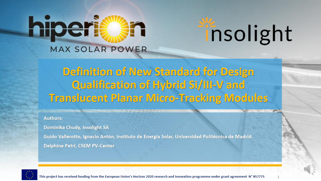 HIPERION presentation at the at the 2021 NREL PV Reliability Workshop